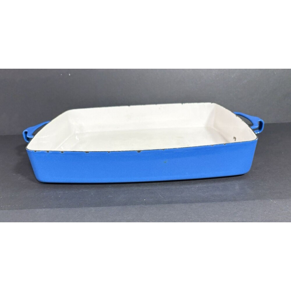 Large DANSK France Enamel Baker Serving Pan Blue 13 x 10 Inch Kobenstyle